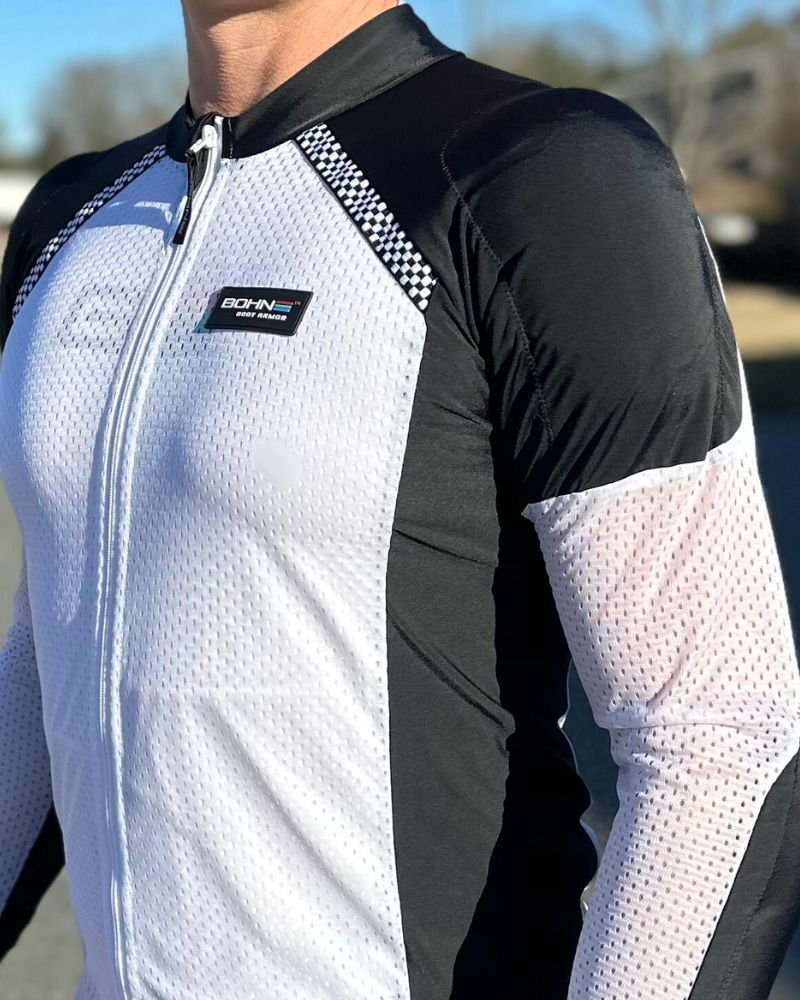 Airtex™ Armored Motorcycle Shirt - Black + White