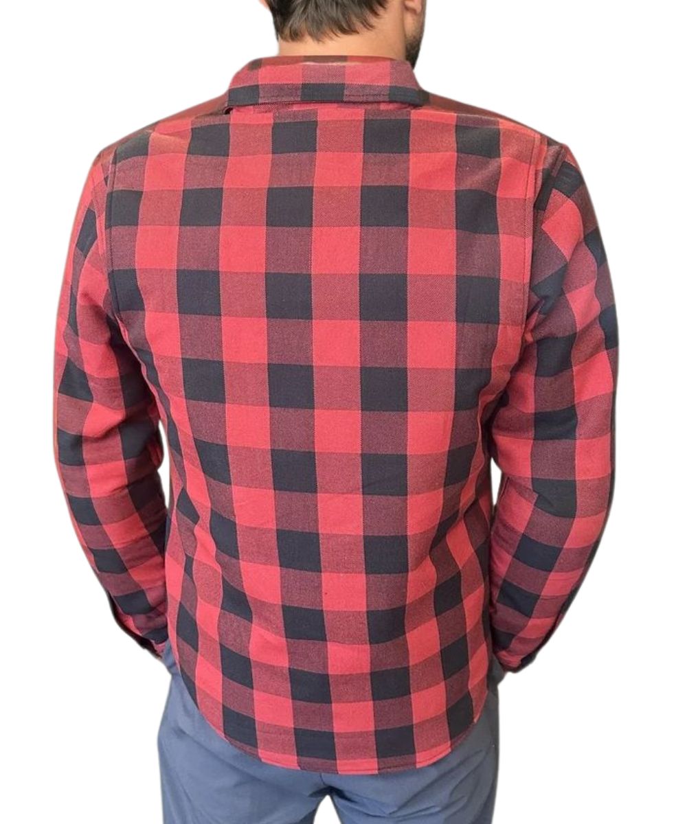 Kevlar Flannel Riding Shirt – Red + Black