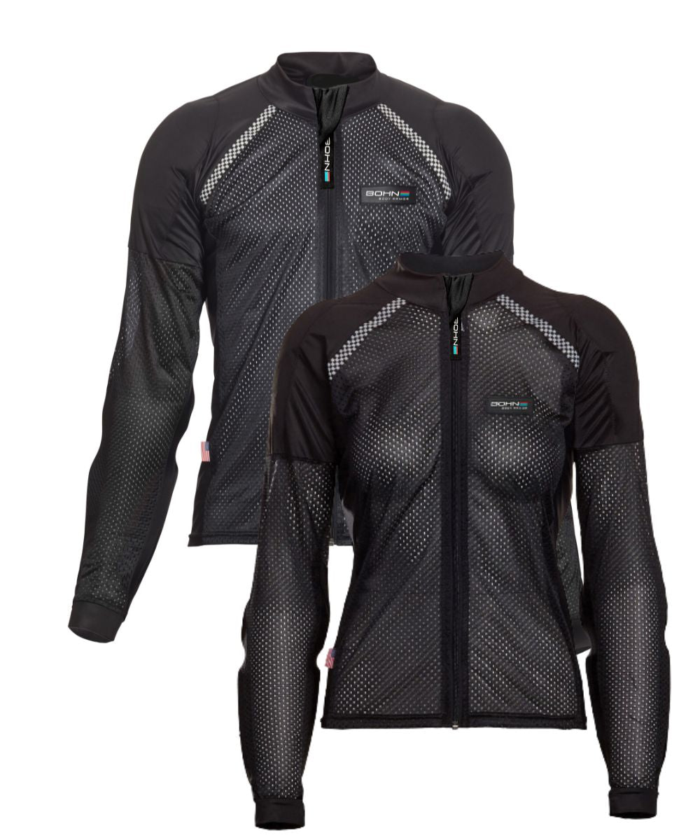 Black - Bohn Armor Mesh Airtex Armored Motorcycle Shirt
