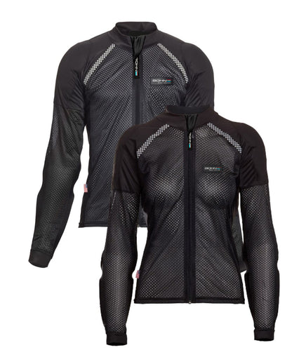 Black - Bohn Armor Mesh Airtex Armored Motorcycle Shirt