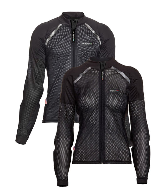 Black - Bohn Armor Mesh Airtex Armored Motorcycle Shirt