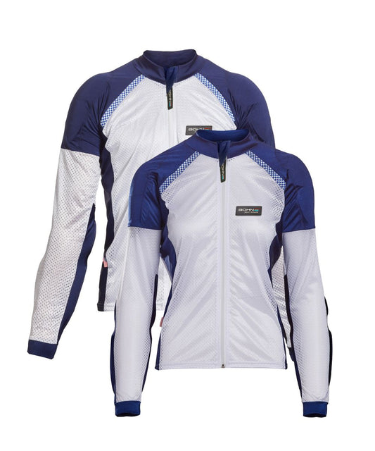 Blue and White - Bohn Armor Mesh Airtex Armored Motorcycle Shirt