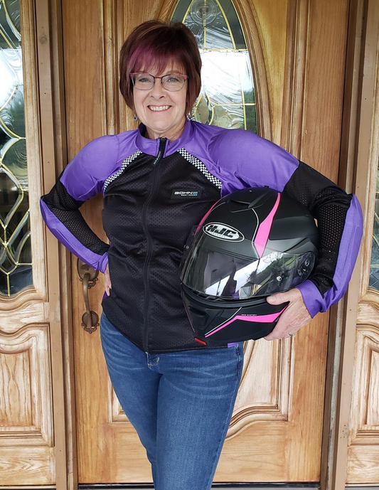 Airtex™ Mesh Armored or No Armor Motorcycle Shirt - Purple