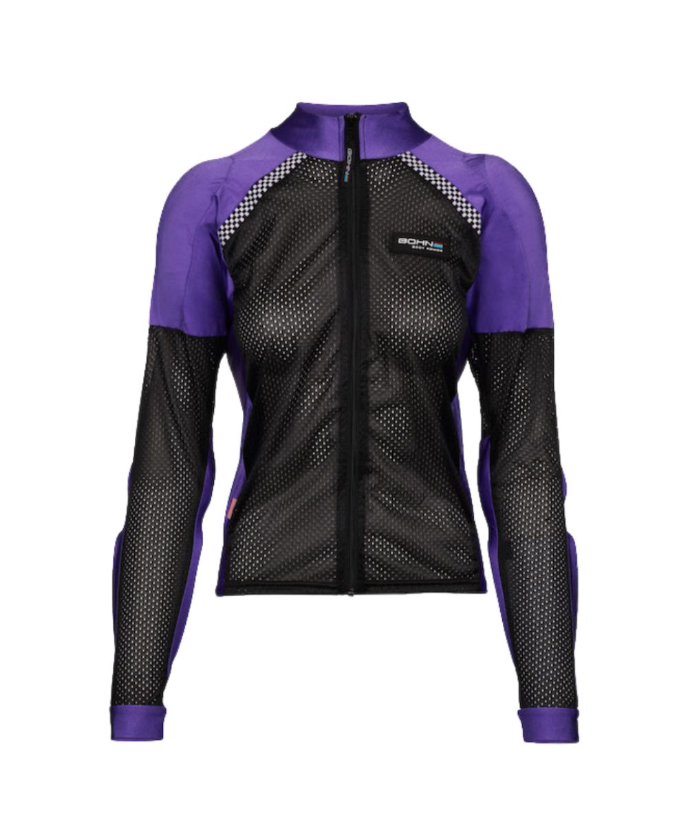 Purple- Bohn Armor Mesh Airtex Armored Motorcycle Shirt
