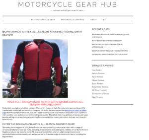Motorcycle Gear Hub review of Bohn Body Armor All-Season Armored Motorcycle Shirt - Airtex Armored Shirt
