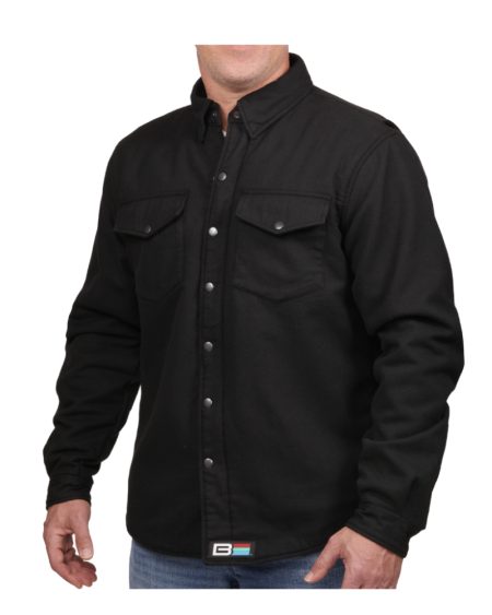 Bohn Kevlar Lined Armored Flannel - Black - Closed Front-Max-Quality