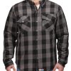 Bohn Kevlar Lined Armored Flannel - Grey-Black Front zipped-Max-Quality