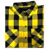 Hi-Visibility Yellow and Black Motorcycle Flannel Folded