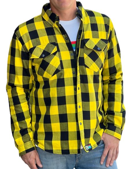 Yellow Armored Motorcycle Flannel 5-Max-Quality