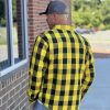 Yellow Plaid Armored Motorcycle Flannel Jacket 1