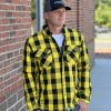 Yellow Plaid Armored Motorcycle Flannel Jacket 2jpeg