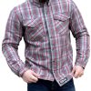 Grey and Red Armored Motorcyle Flannel front2-Max-Quality
